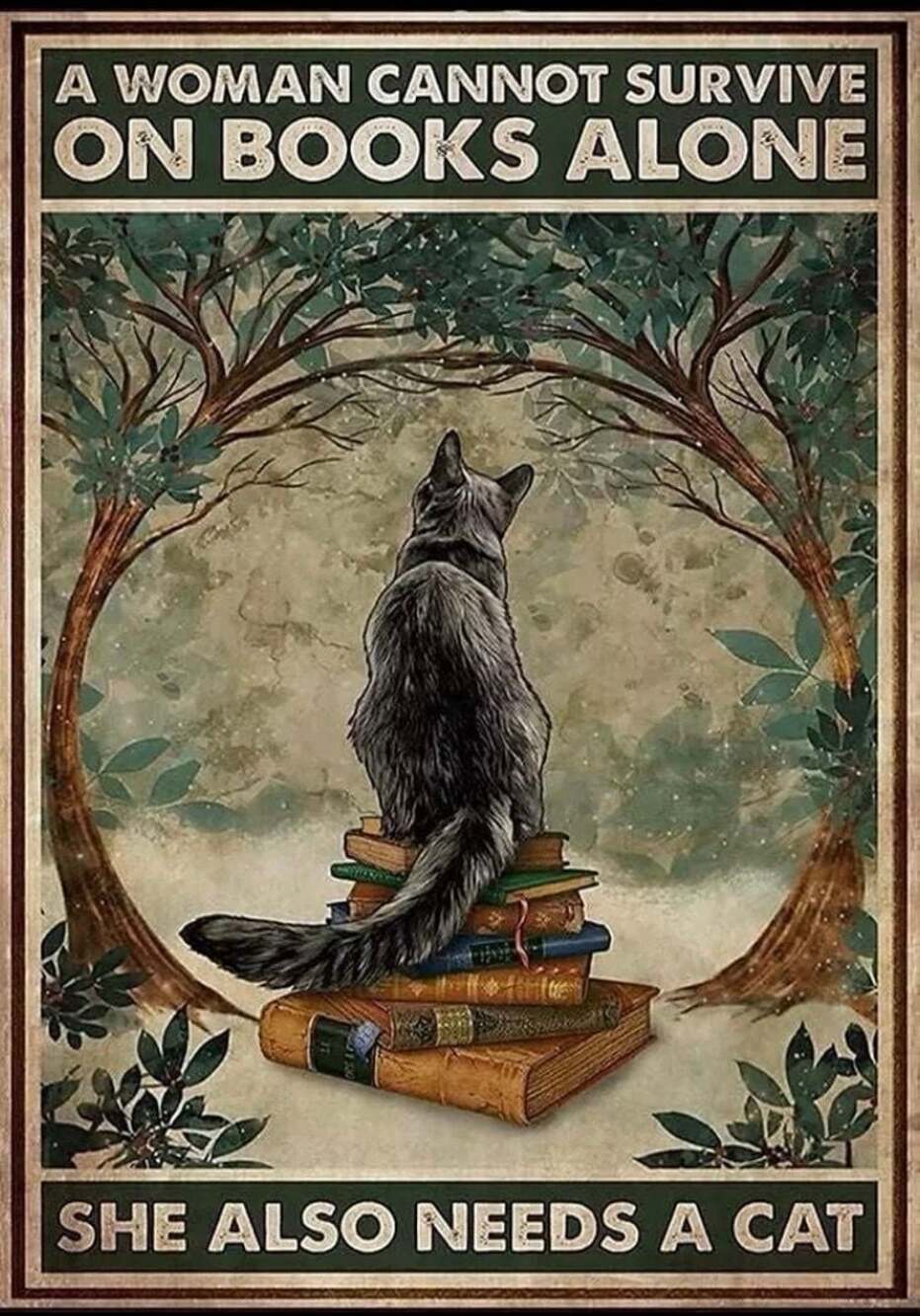A Woman Cannot Survive on Books Alone|Vintage Metal Tin Sign Wall Decor